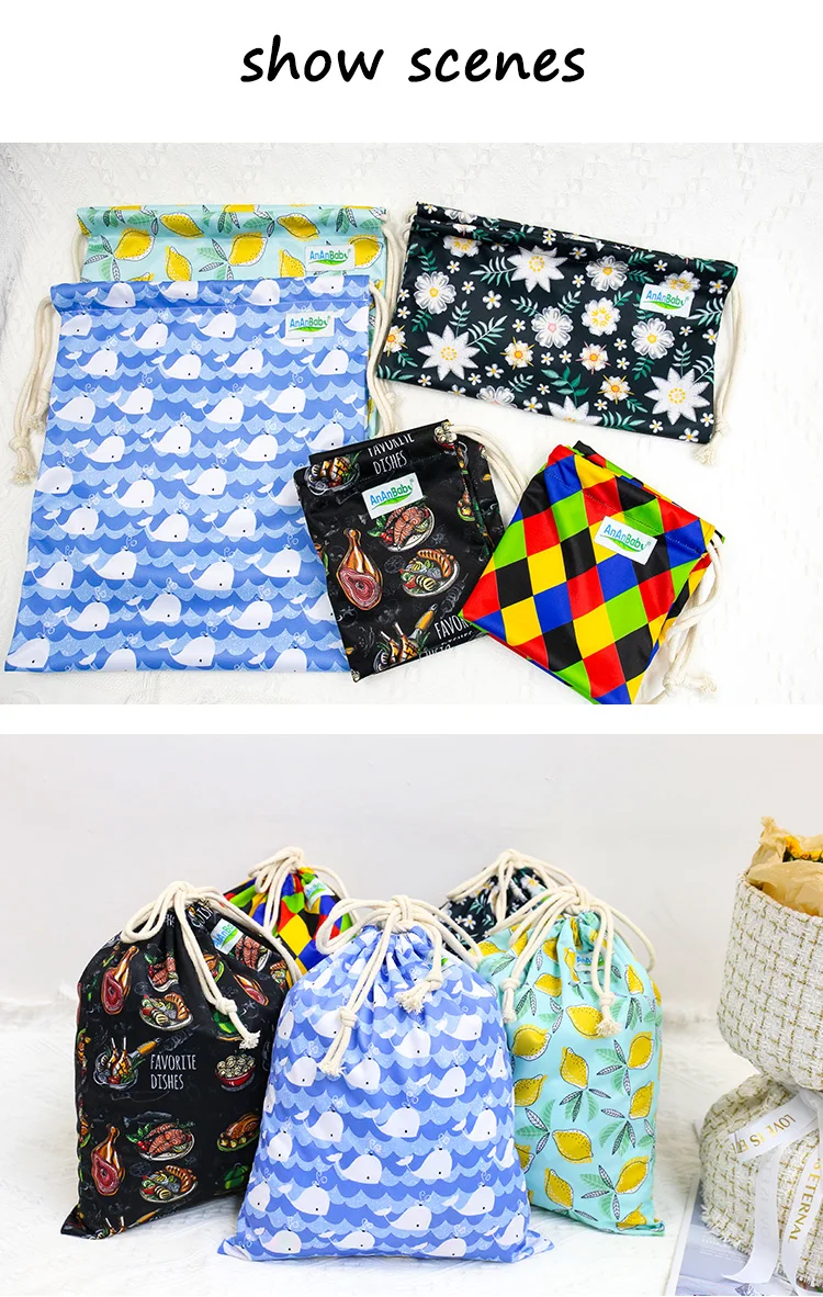 Eco-Friendly High Capacity Diaper Bag Waterproof Polyester Wholesale Custom Drawstring Bags