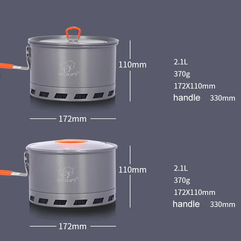 Wholesale Hot selling Bulin Ultralight 2L Camping Cookware Pot Durable Aluminum Alloy Picnic Tableware for Outdoor Adventures
