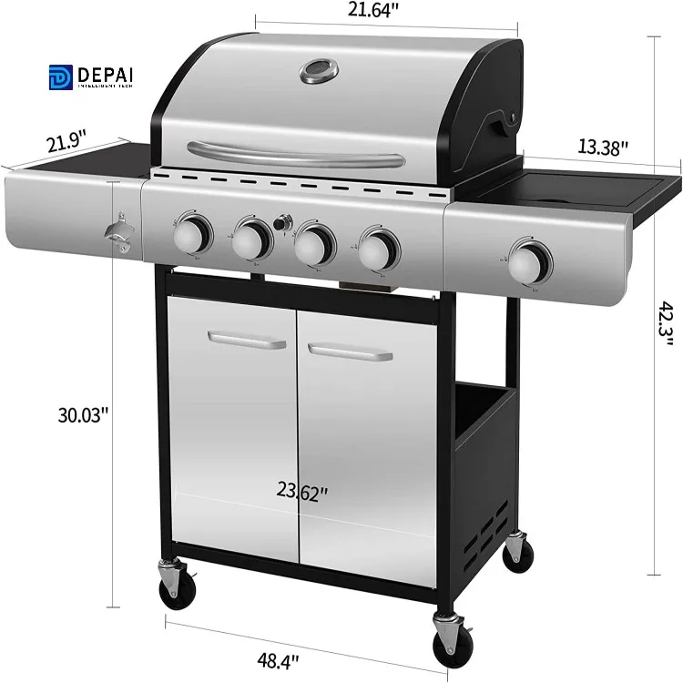 Outdoor Picnic BBQ Supplier Yard 4 Burner Restaurant Garden Gas Grills