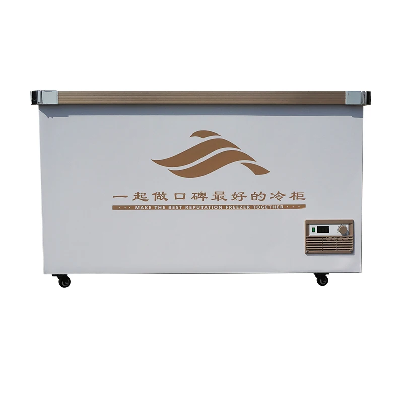 2024New Design Commercial aluminium profiles for door frames sliding glass door refrigerator 408L ice cream deep Chest freezers