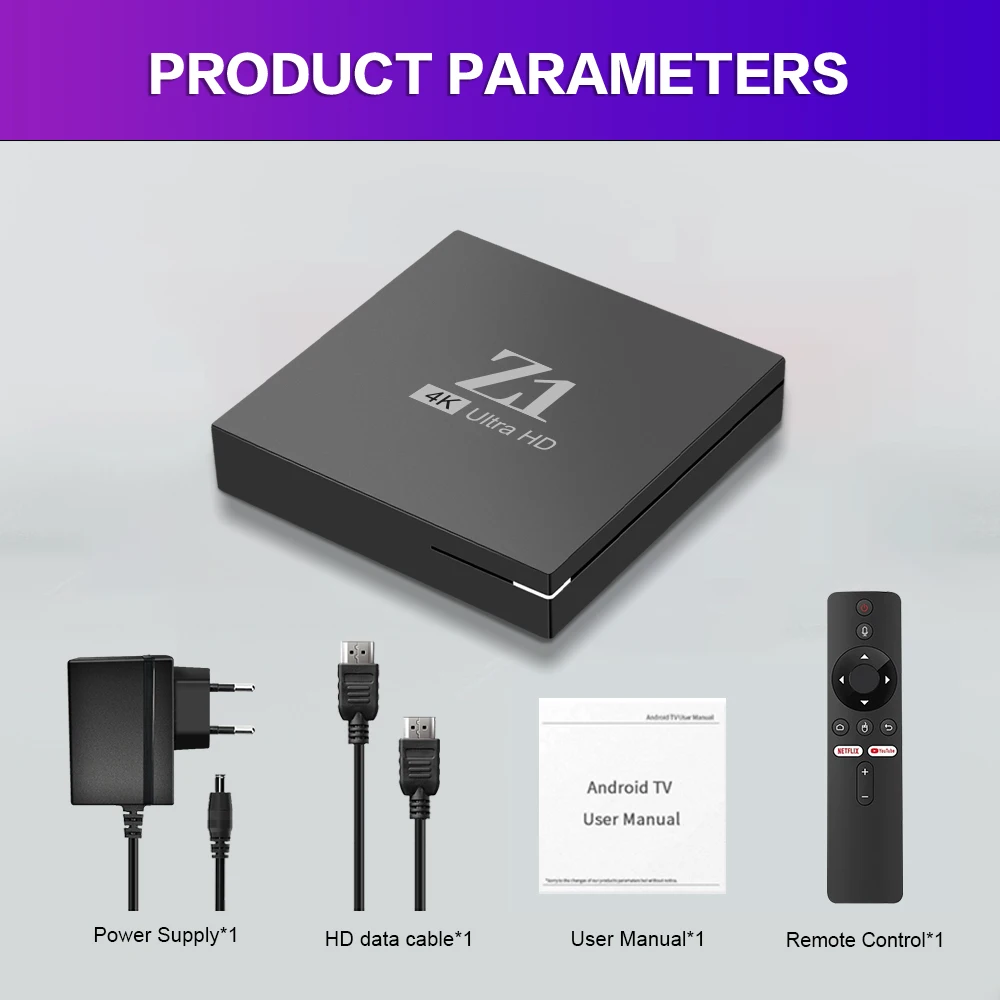 2024 customize Hight quality Z1 Smart TV Box 4K Android 11 2.4G+5G with IPTV APK