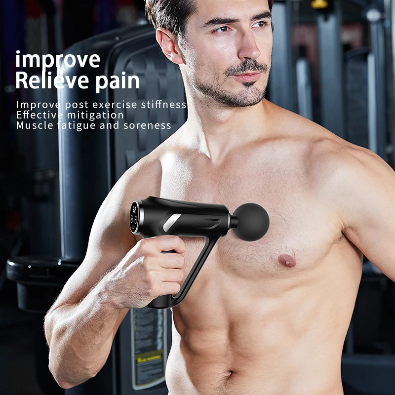 HB-008 Handheld 3200 Speed Deep Tissue Myofascial Massage Gun with Touch Screen for Myofascial Massagers