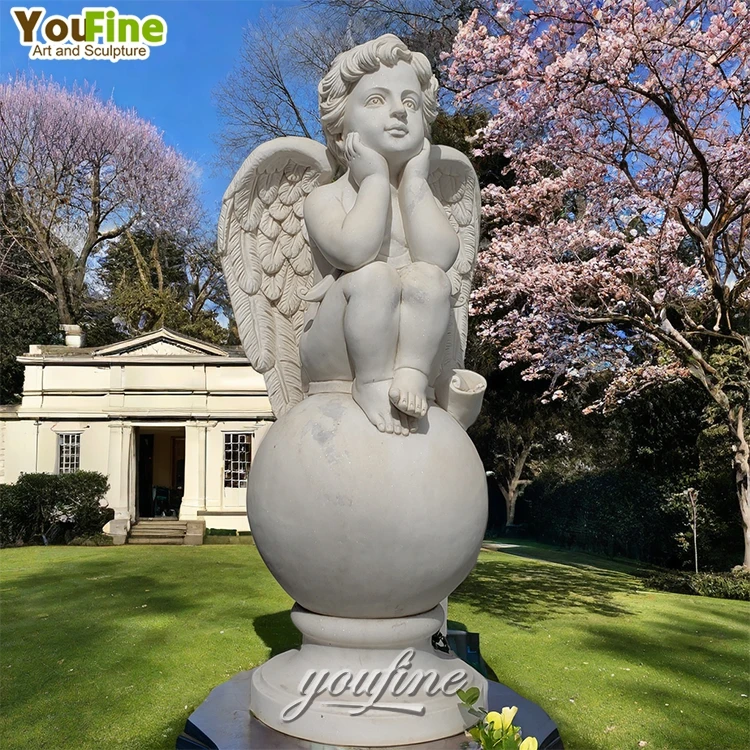 Life Size Outdoor Garden Marble Angel Child Statue Sculpture