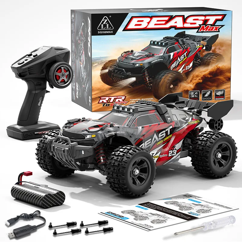 HOSHI SG118 MAX RC автомобиль 1/18 бесщеточный грузовик с 2 батарейками фара игрушки высокая скорость 60 км/ч гоночный против PRO