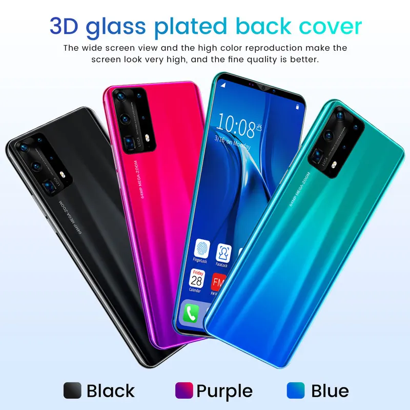 Manufacturer Wholesale New Product Selling Cheap Waterproof Android Smart 8+256G Original Mobile Phone P40 Pro