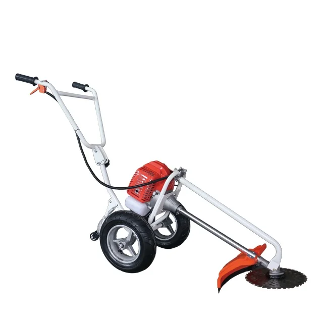 HUSTIL High Quality Professional Hand Push Brush Cutter with 2 wheels