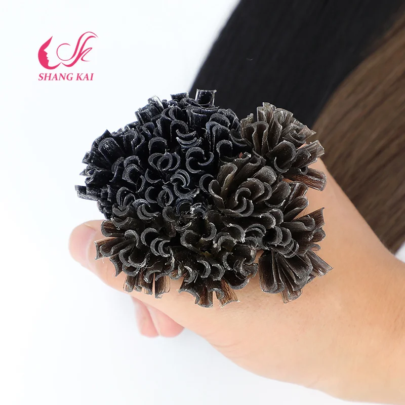 Hot Selling Nail Tip Hair Extensions Unprocessed Russian Remy Italian Prebonded U Tip Hair Extensions