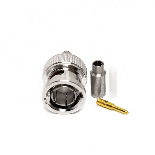 BNC male plug crimp type connector for RG174 RG316 RG178 LMR100 coaxial cable