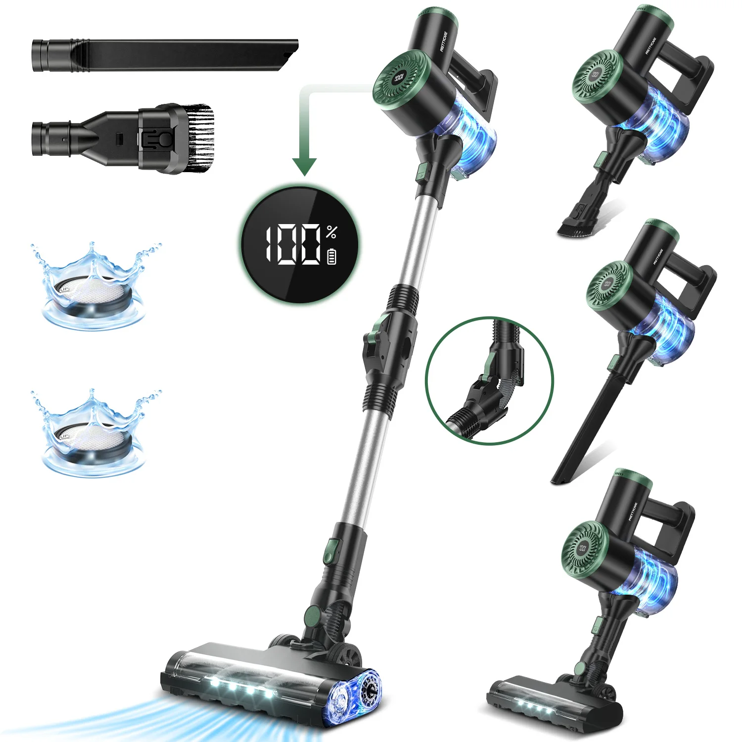 PRETTYCARE Wireless Handheld Portable Vacuum Cleaner Home Use Cordless Vacuum Cleaner