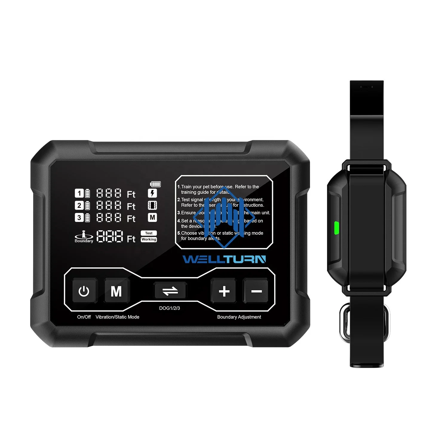 10-120 FT Accuracy Distance IPX7 Waterproof Rechargeable Electric Fence for Dogs Wireless Dog Fence Training Collar Dog Fence