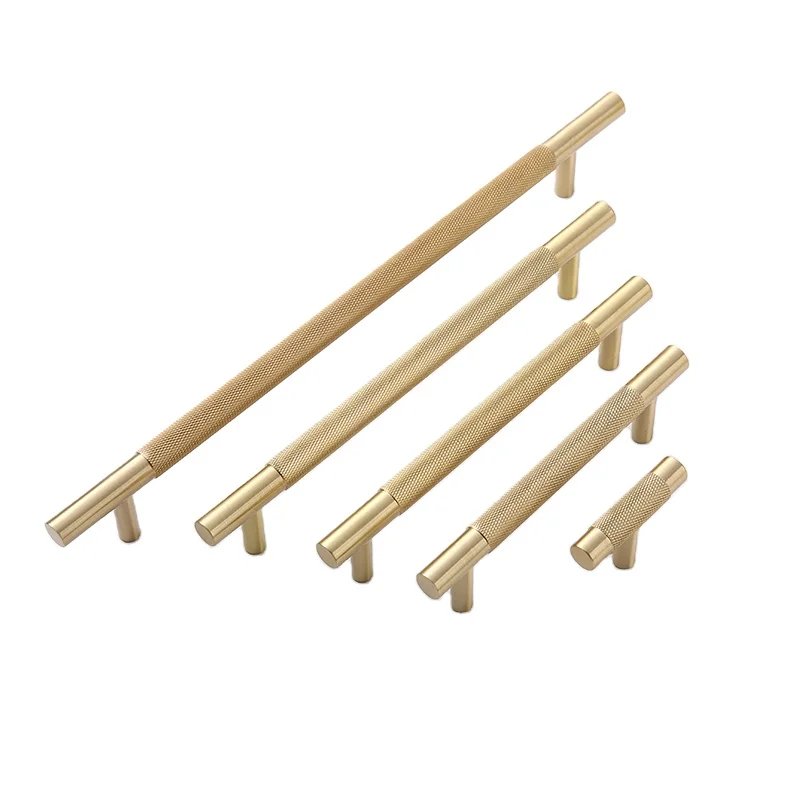 Knurled brass handle drawer cabinet furniture kitchen handle wardrobe door copper products grain copper handle