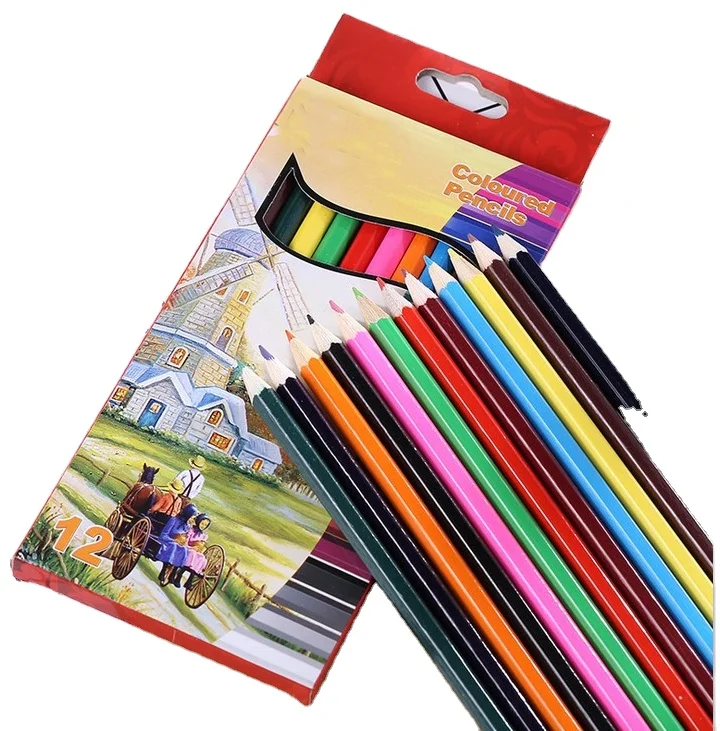 Plastic Artist Sketch12pcs Personalized  black wood promotional pen with custom logo