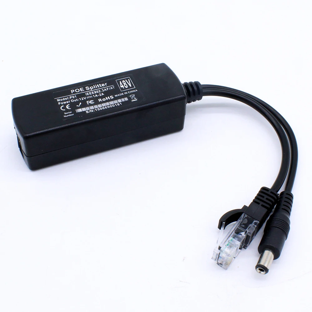 2 Port Input 48V 24V Passive 1/100/1000/100 5v 12v 19v and injector 2A POE Splitter 12V