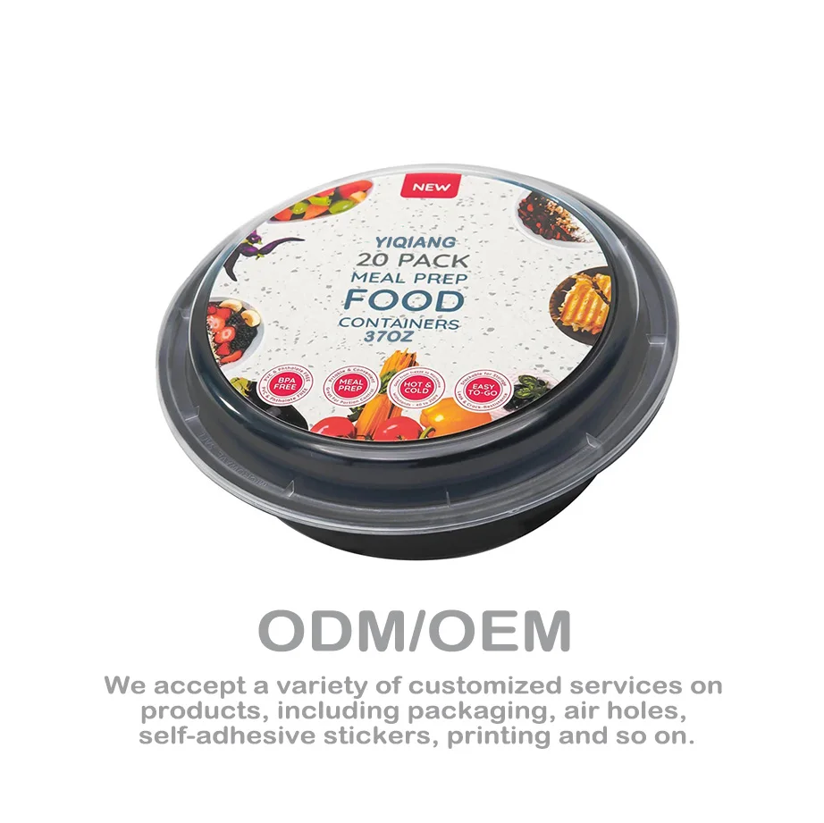 Оптовая продажа черный одноразовый пластиковый контейнер для упаковки продуктов быстрого питания