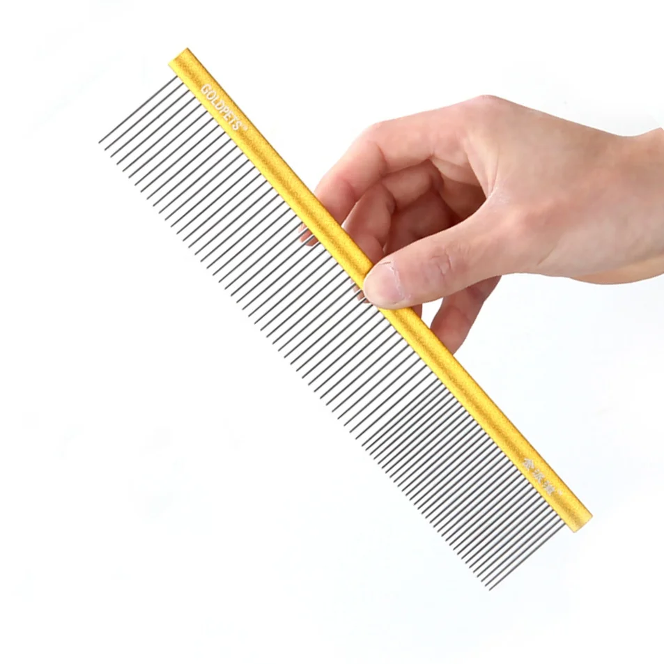  Lorenzo OEM Pettine Per Cani 42g M-45x190MM Sisir Kucing Mini Metal Groomer Combs Red Pet Hair Remover Matting Dog