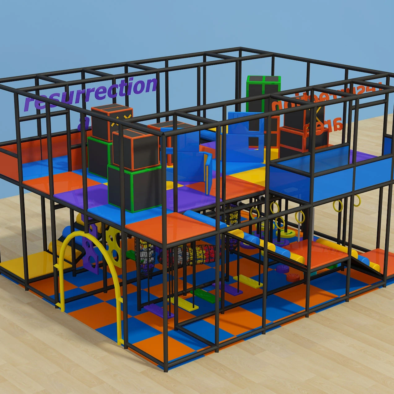 Commercial ninja warrior training obstacle course equipment for kids