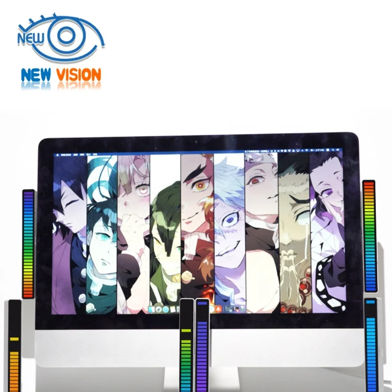 
32 Bit Music Level Indicator Aluminum Bar Voice Sound Control Audio Spectrum RGB Light LED Display Rhythm Pulse Colorful Signal 