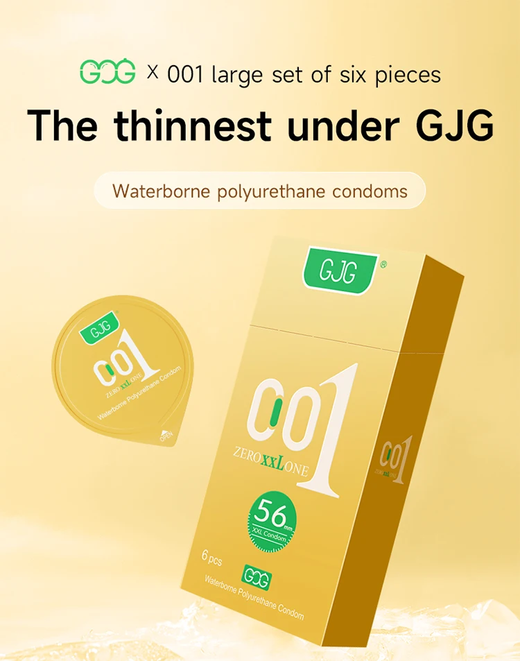 latex condom Polyurethane foreign trade section 6 pack condoms 001 ultra-thin water-based condoms