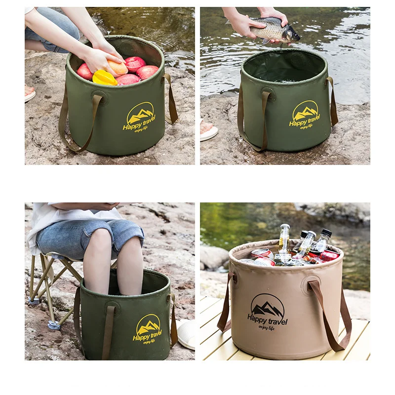 Travel Folding Bucket Portable Camping Picnic Fishing Bucket Live Fish Outdoor Multifunctional Soaking Bucket Beating