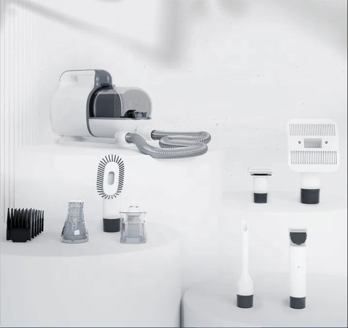 7 IN 1 Multi-functional Deshedding brush Dog Hair clippers Pet Grooming Vacuum Kit