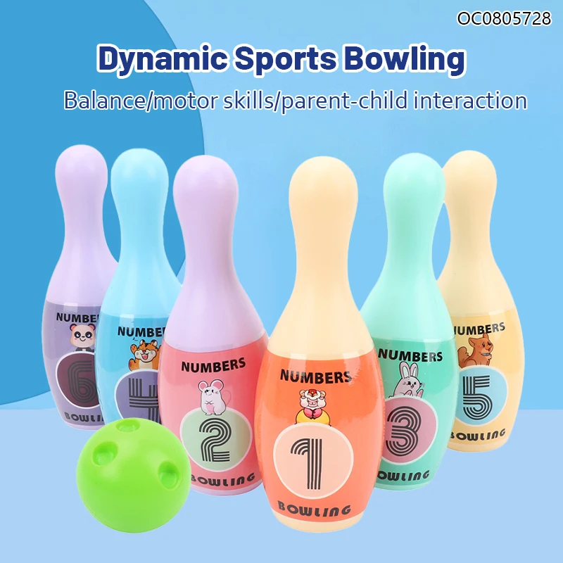 Interesting outdoor indoor mini sport game toy plastic bowling set for kids