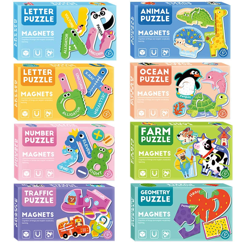 CE CPC Baby safe paper material custom magnets kids custom fun cartoon farm animals refrigerator magnetic