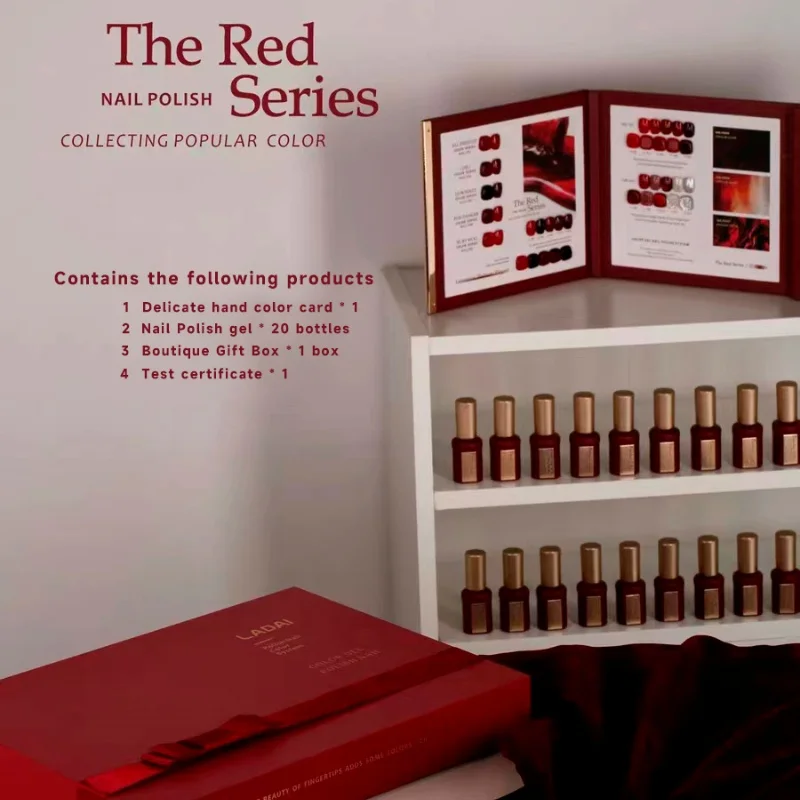 NEW Ladai 20 Colors Set Hight Quality Gel Nail Polish OEM Wholesale UV Gel Polish Transparent Wine Red Nail Art Painting 15ML