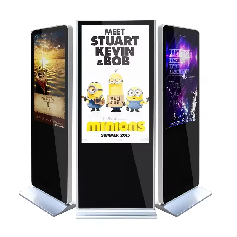 Indoor 55 Inch Advertising Player Touch Screen Floor Stand Kiosk 4K Screen Digital Signage And Display