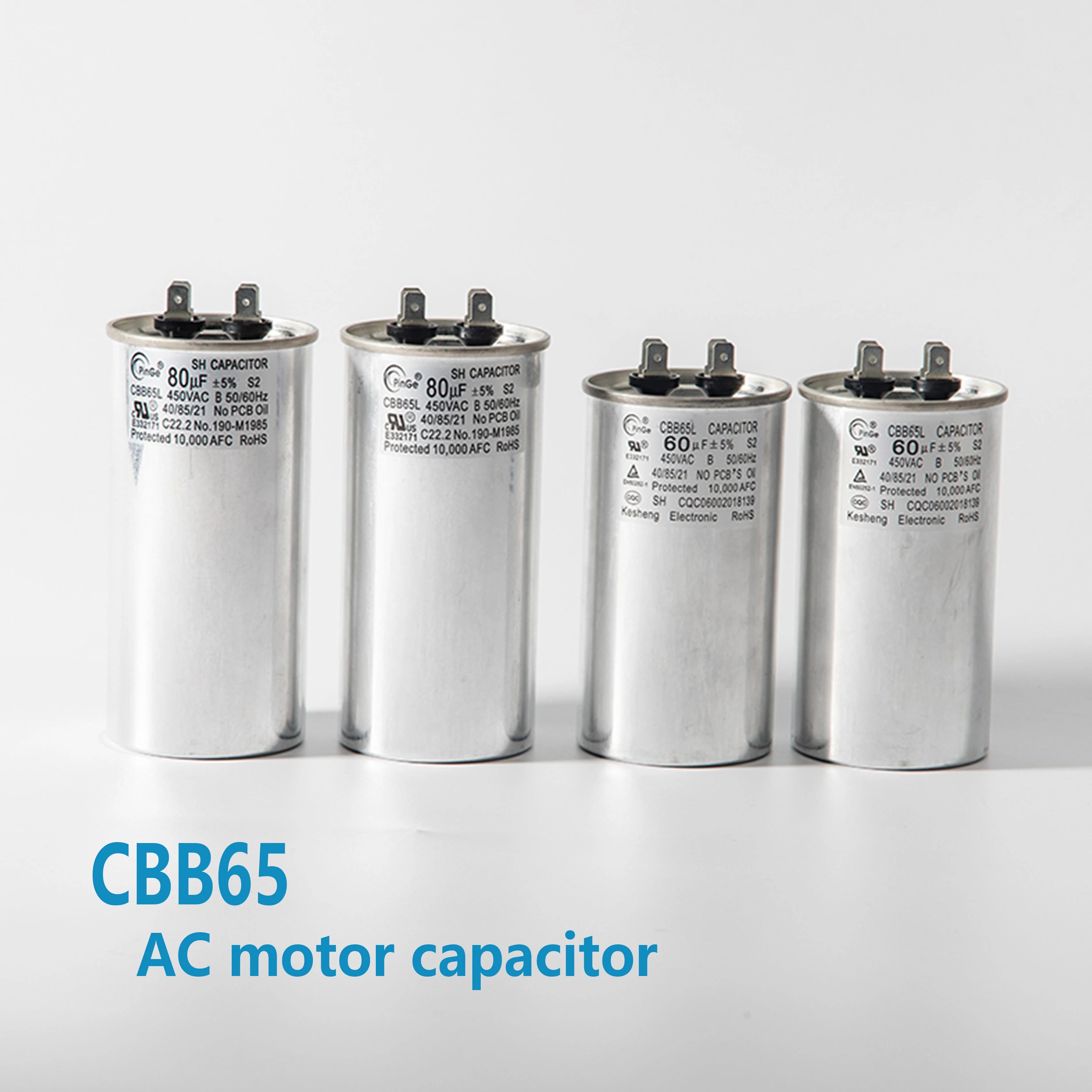 Household CBB65 UL certified AC Motor starting SH Dual Core film Capacitor