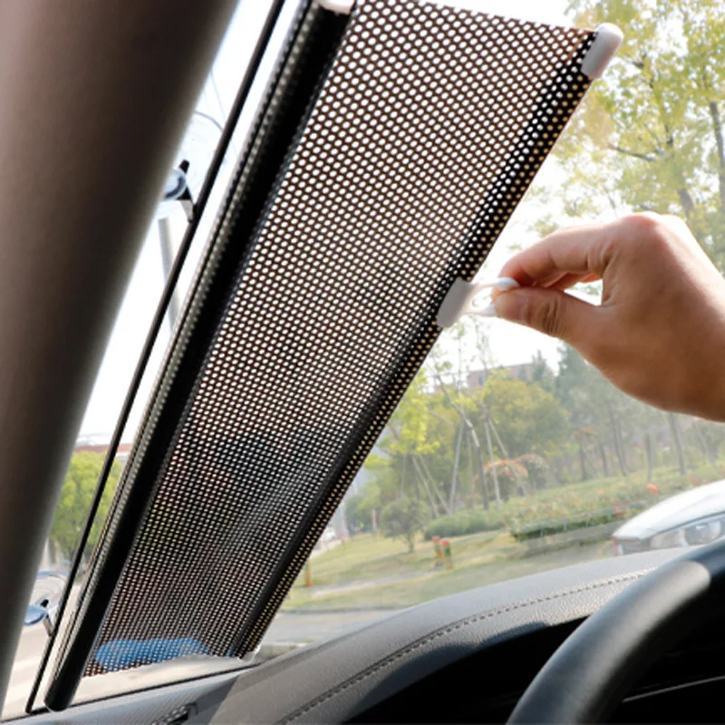 45*125cm No Drilling Windshield Sun Shade Car Automatic Retractable Sunshade Car Windshield Sun Block Visor Shade Curtain