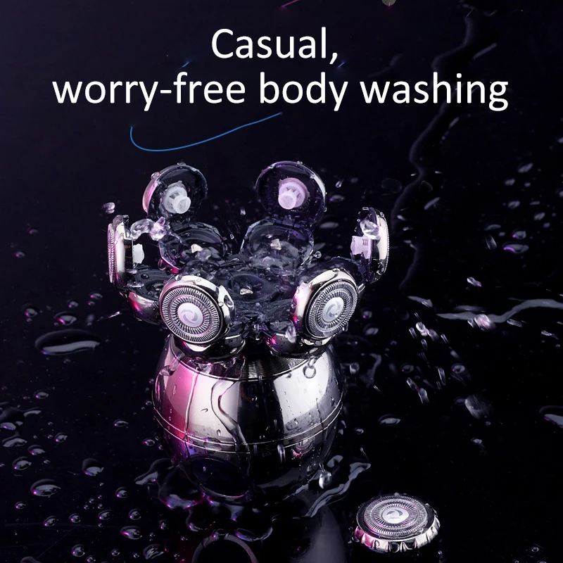 Электробритва MRY 7D мужская с плавающей головкой, водонепроницаемый портативный триммер для волос в носу и ушах, с зарядкой от USB, бритва для облысения