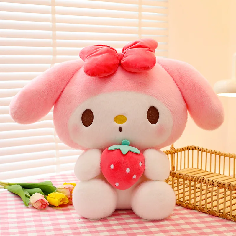 Kuromi Sanrioed Plush Dolls Wholesale Anime Figure Kuromi Stuffed Plush Toys New Kuromi Strawberry Plush Toy Strawberry Cinnamon