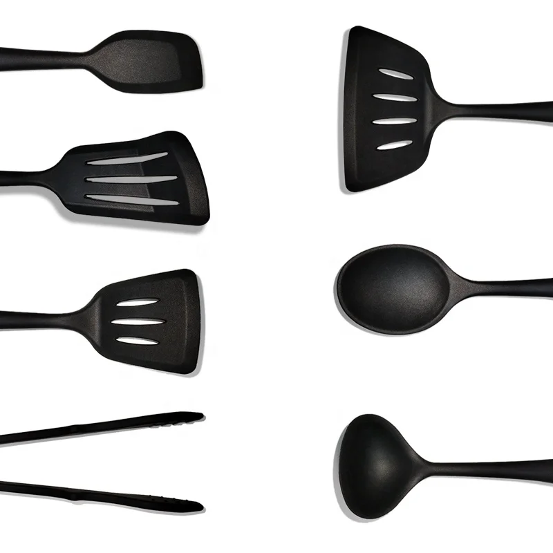 7pcs Heat Resistant Silicone  Kitchen Cooking Utensils Set of Turner Tongs Spatula Spoon Ladle