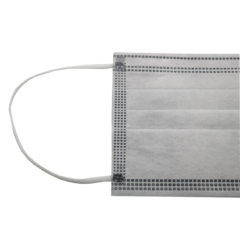 Active Carbon Filter 4 Ply Anti Dust Earloop Grey Custom Facemask Logo Printed Wholesale Protective Disposable Face Mask