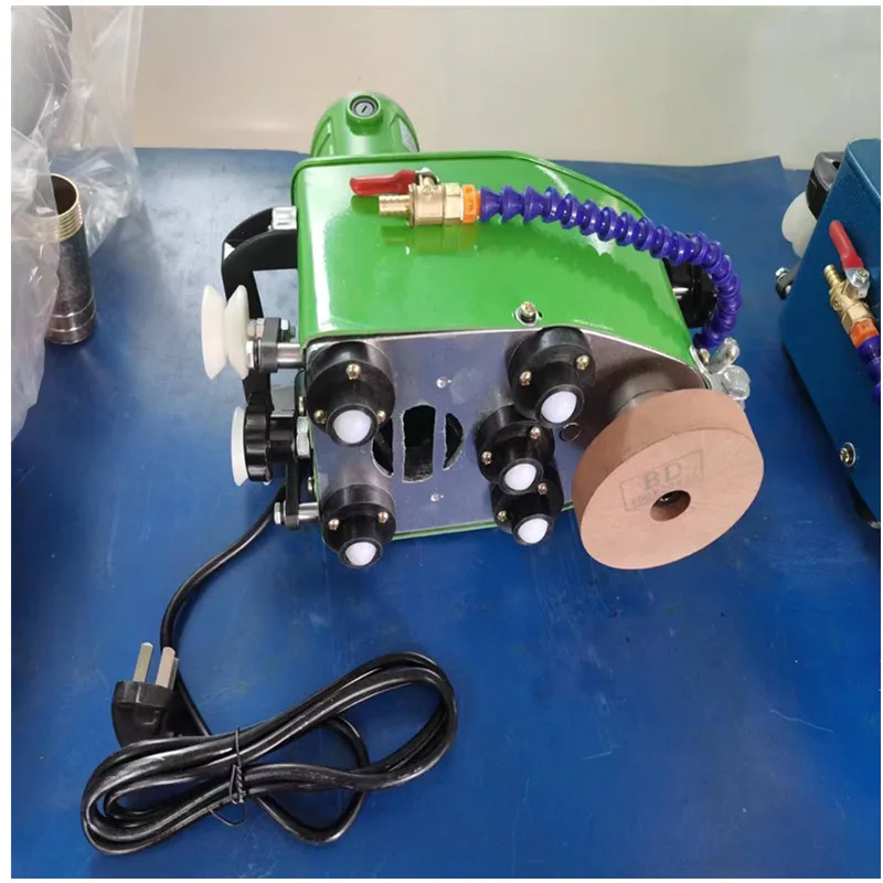 Small portable electric right Angle hand grinding machine door and window building glass polishing machine rough grinding and po