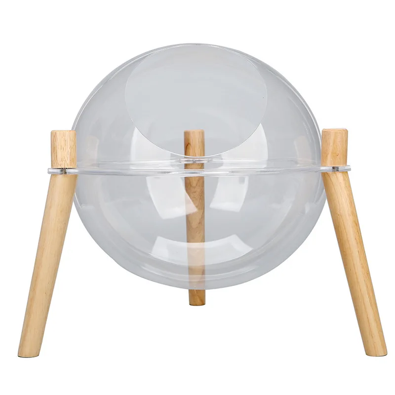 High Quality New Style  cat bed wood transparent acrylic pet bed with soft mat