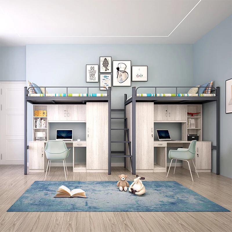 Space Collocation Factory Direct Sale Furniture Apartment Dorm Metal Bunk School Student Dorm Bed