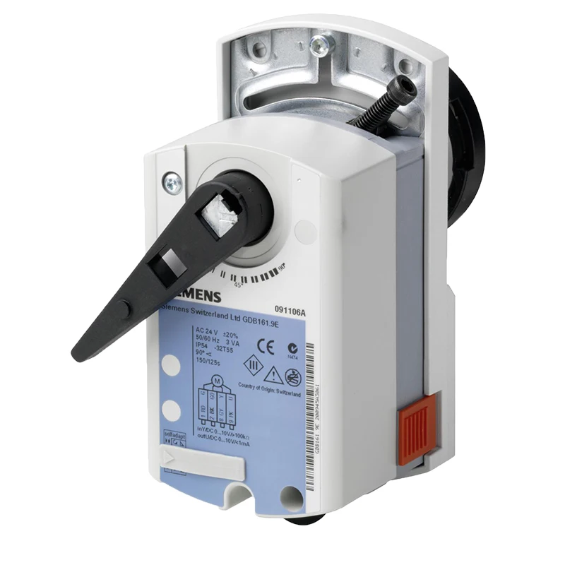 GDB161.9E Siemens GDB161.9E - Electric rotary actuator for ball valves. Spring free return AC/DC 24 V DC 0/2... 10 V 5 Nm150 s