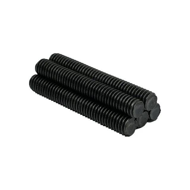 Factory M6 Black Flat Hexagon Socket Fastening Full Thread Pointed Tail Machine Screw Bolt
