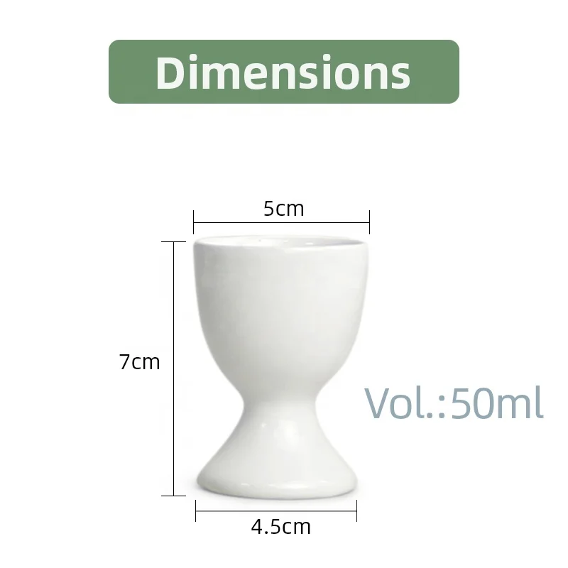 1.5oz White Classical Ceramic Cup Mini Porcelain Wine Mug Ceramic Egg Cups For Daily Use Eastern Holidays Party Hotel