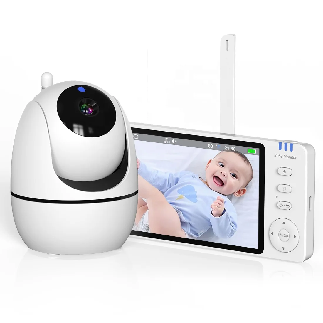 Hot Selling 5.0 Inch Night Vision Temperature Cry Alert Baby Sleep Monitoring And Camera Audio Video Baby Monitor
