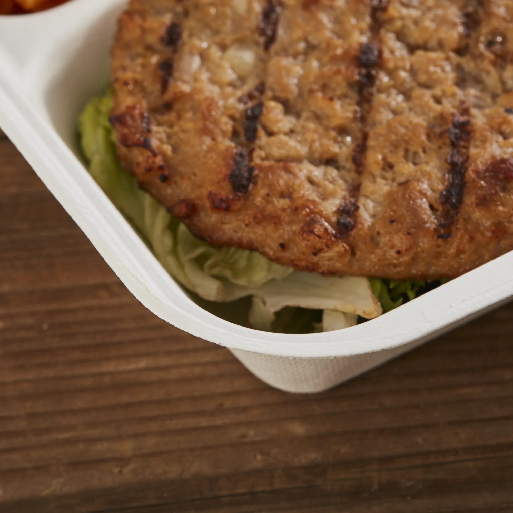 3 Compartment Takeaway Food Compartment Container Biodegradable