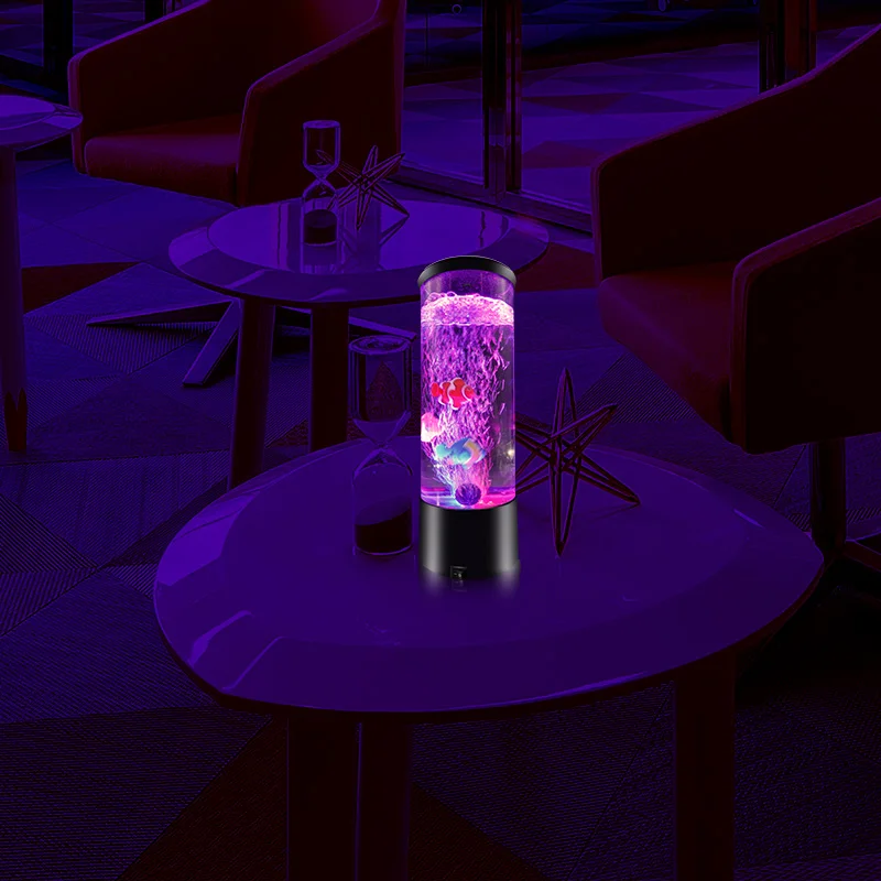 New Design Aquarium Light Night Light Christmas Gifted Detachable Floor Led Multi-color Bubble Fish Lamp