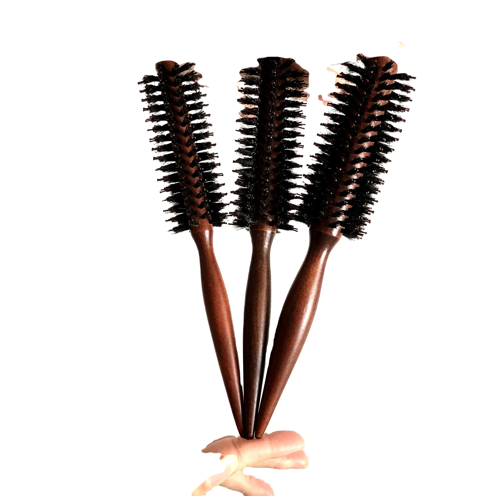 Ручка из натурального дерева для мужчин и женщин круглая кисть укладки волос