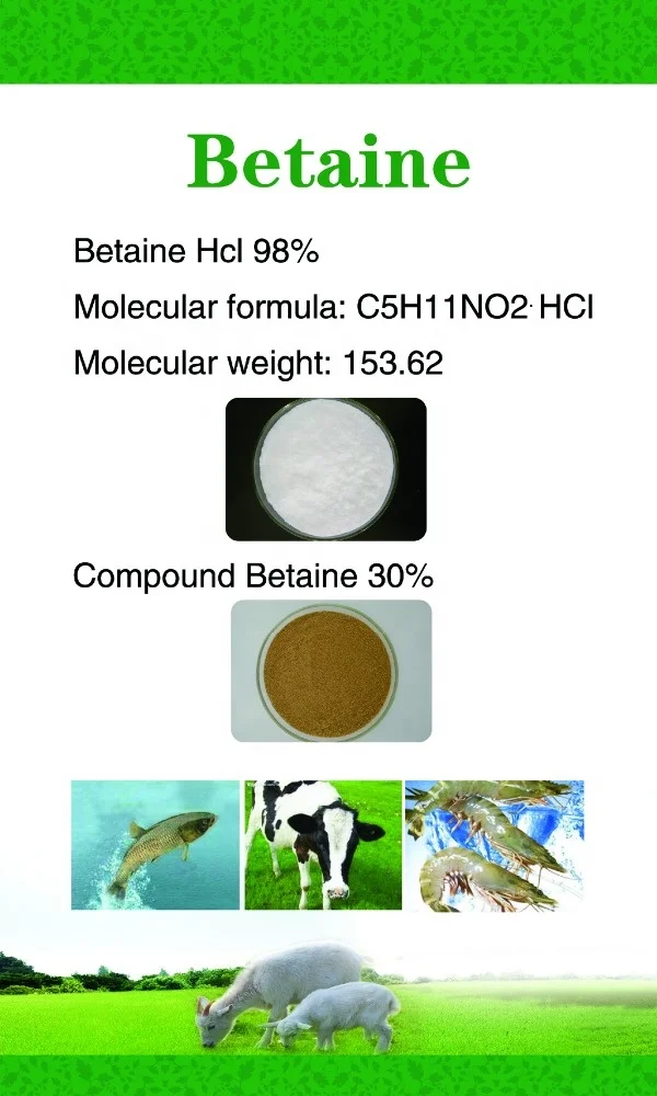 Корм для рыб Аттрактант бетаина гидрохлорид 98% мин с украшением в виде кристаллов
