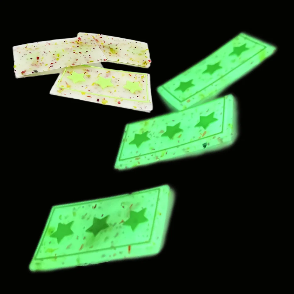 Glow In The Dark Garment Labels Noctilucence Custom Label Design Luminous Label For Sport Bags Clothing