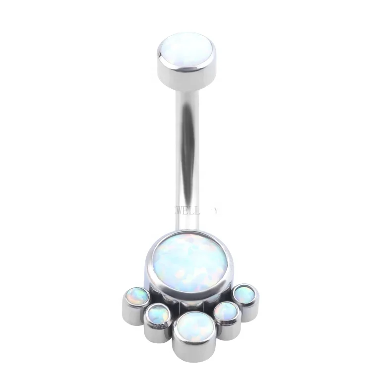 ASTM F136 Internally Threaded Drum Welding Titanium Belly Button Piercing Rings Navel