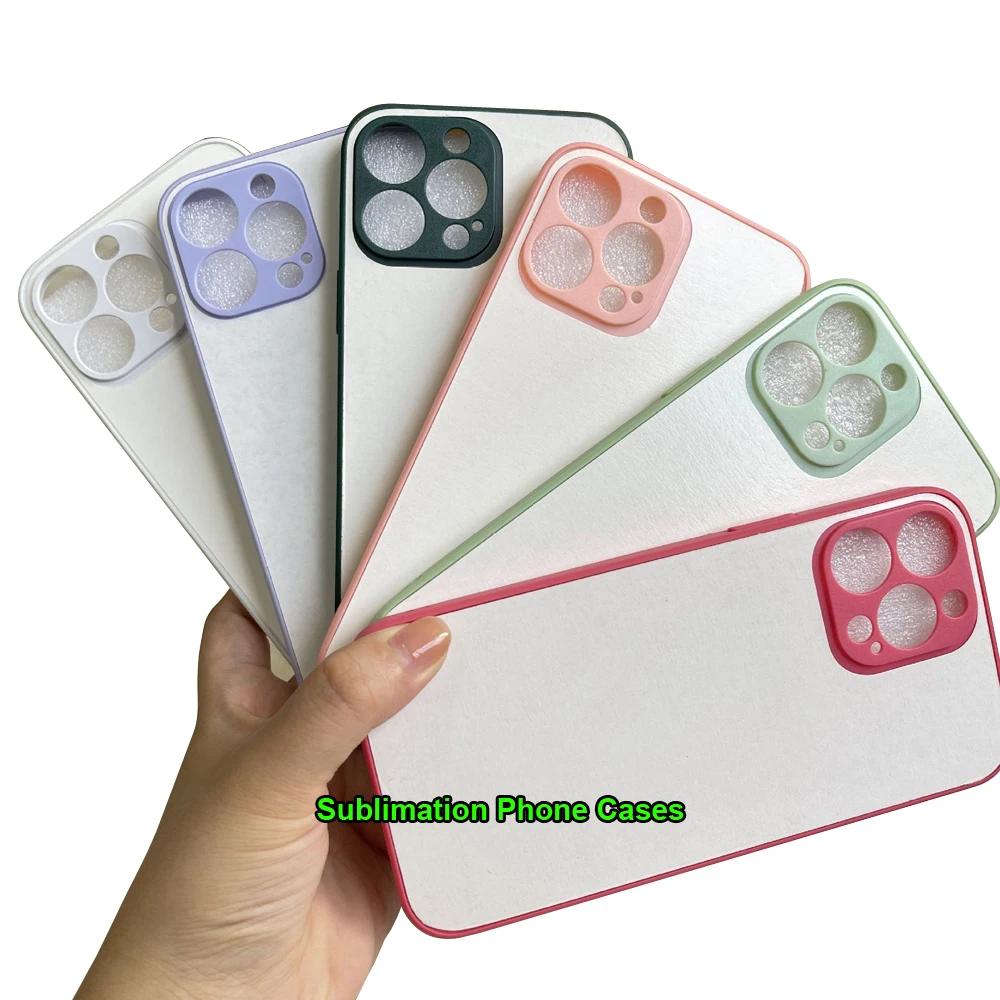 High Quality 2d Sublimation TPU Blank Covers Color Pink  Rubber Heat Transfer Cell Sublimation Phone Cases For Iphone 14 13 12
