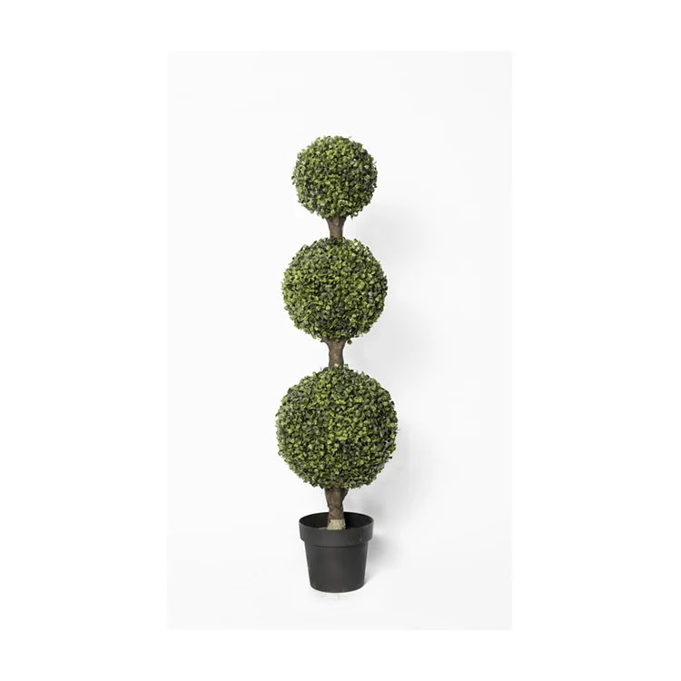 China Manufacturer Hot Sale Cheap Price 120Cm Artificial Topiary Triple Balls Tree