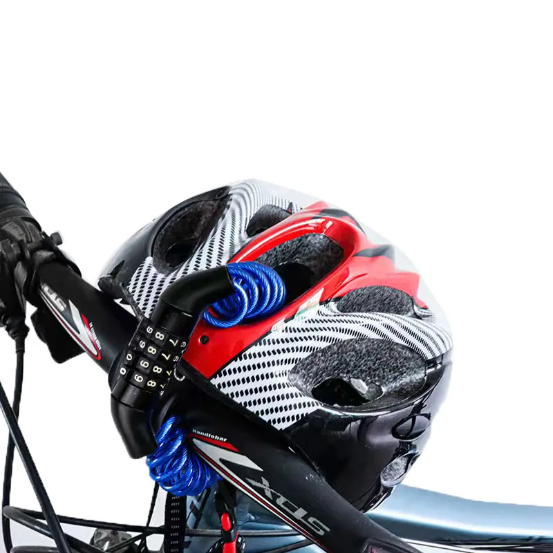 Mini Anti-theft Helmet Lock 4 Digit Password Bicycle Lock For Scooter Motorcycles Cycling Portable Bike Cable Lock